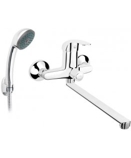 Ferro Bath mixer with long spout with shower set Elba BEL55A