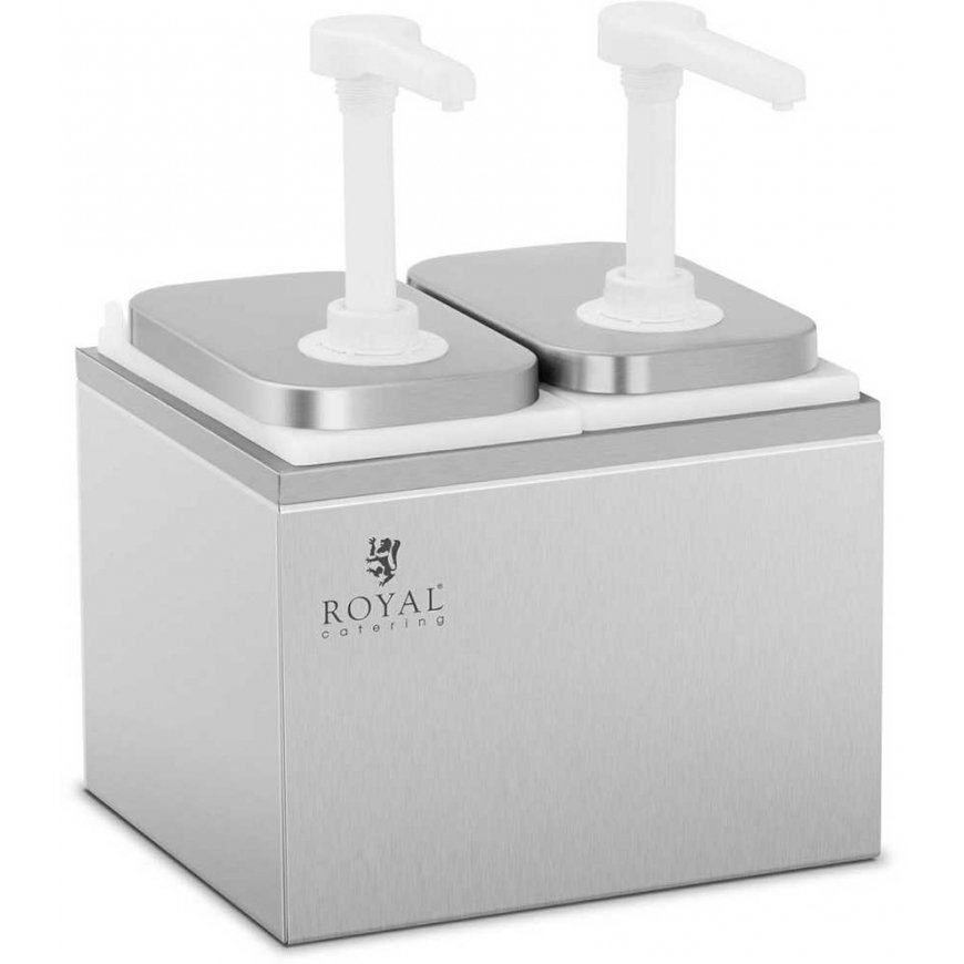 Royal Catering Double dispenser for sauces with stainless steel pump, 2 x 2 l – 2
