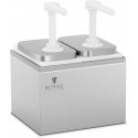 Royal Catering Double dispenser for sauces with stainless steel pump, 2 x 2 l Royal Catering Double dispenser for sauces with stainless steel pump, 2 x 2 l