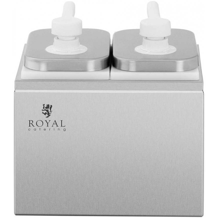 Royal Catering Double dispenser for sauces with stainless steel pump, 2 x 2 l – 5