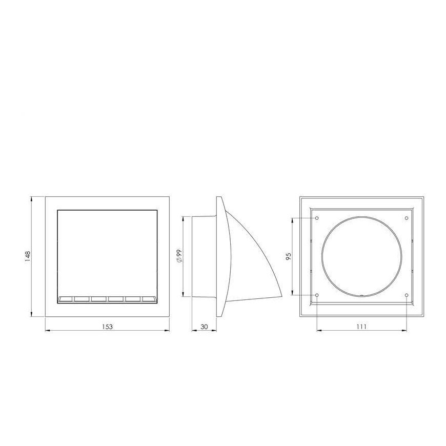 Išorinės ventiliacijos grotelės EUROPLAST ND10FVA, antracito – 2