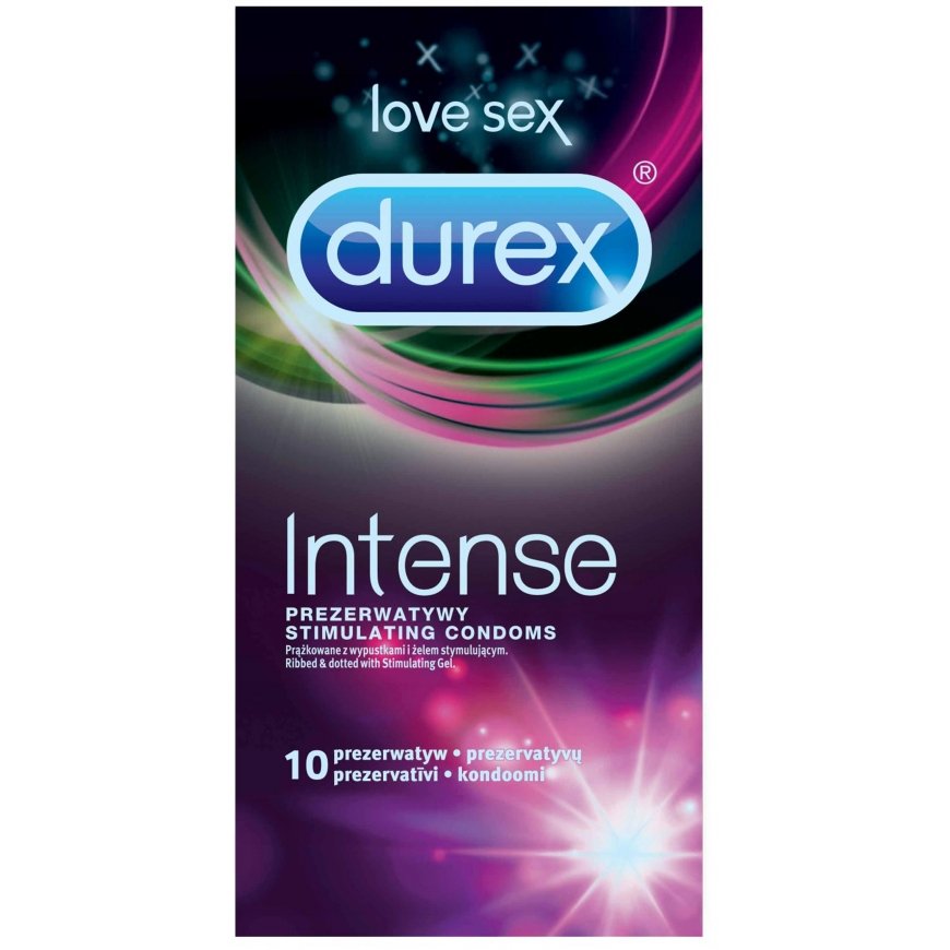 Durex Intense 10 шт Ребристый с точками