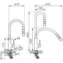 Kitchen faucet Ferro Zorba Slim 2F BZA43B, black/chr