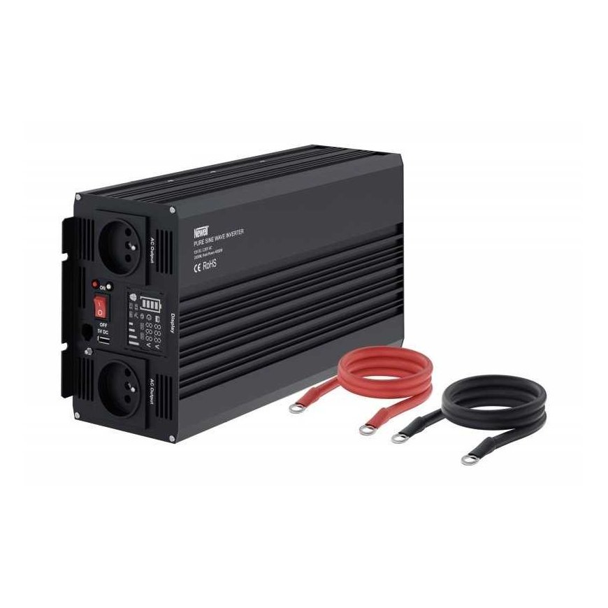 Objektyvas Newell įtampos keitiklis su gryna sinusine banga - 12 V / 230 V, 2000 W – 4