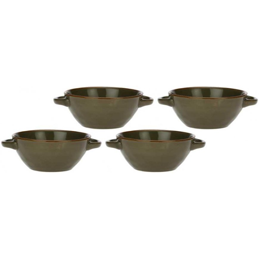 Rose&Tulipani Set of 4 misek do zupy Concerto Grigio Tortora - Szaro-ruda, 600 ml