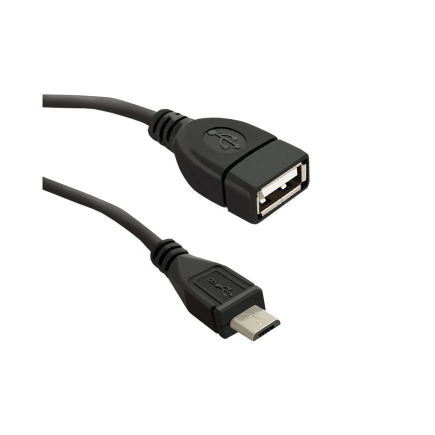 Qoltec 50404 USB-kaapeli 0,2 m USB 2.0 USB A Micro-USB B musta