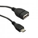 Qoltec 50404 USB-kaabel 0,2 m USB 2.0 USB A Micro-USB B Must