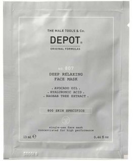 Set, Depot, 800 Skin Specifics No. 807, Hyaluronic Acid, Soothing/Hydrating & nourishing, Sheet Mask, For Face, Day, 12 pcs, 13 