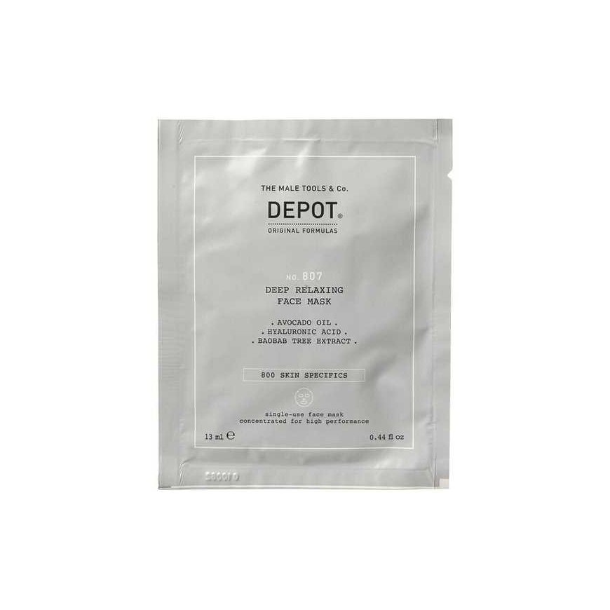 Set, Depot, 800 Skin Specifics No. 807, Hyaluronic Acid, Soothing/Hydrating & maitininantis, Sheet Mask, For Face, Day, 12 pcs,