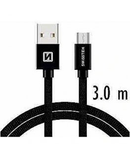 Swissten Textile Quick Charge Universal Micro USB Data and Charging Cable 3m