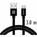 Swissten Textile Quick Charge Universal Micro USB Data and Charging Cable 3m Swissten Textile Quick Charge Universal Micro USB Data and Charging Cable 3m