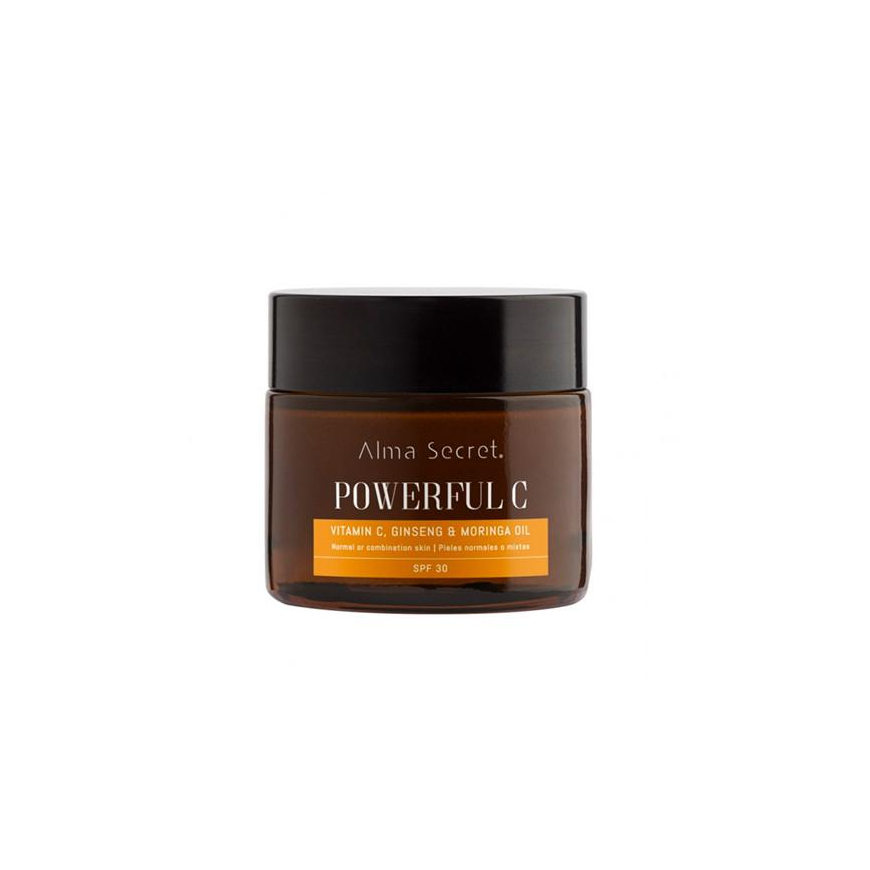 „Alma Secret Powerful C senėjimą stabdantis šviestuvas Moringa Spf30 50ml – 2