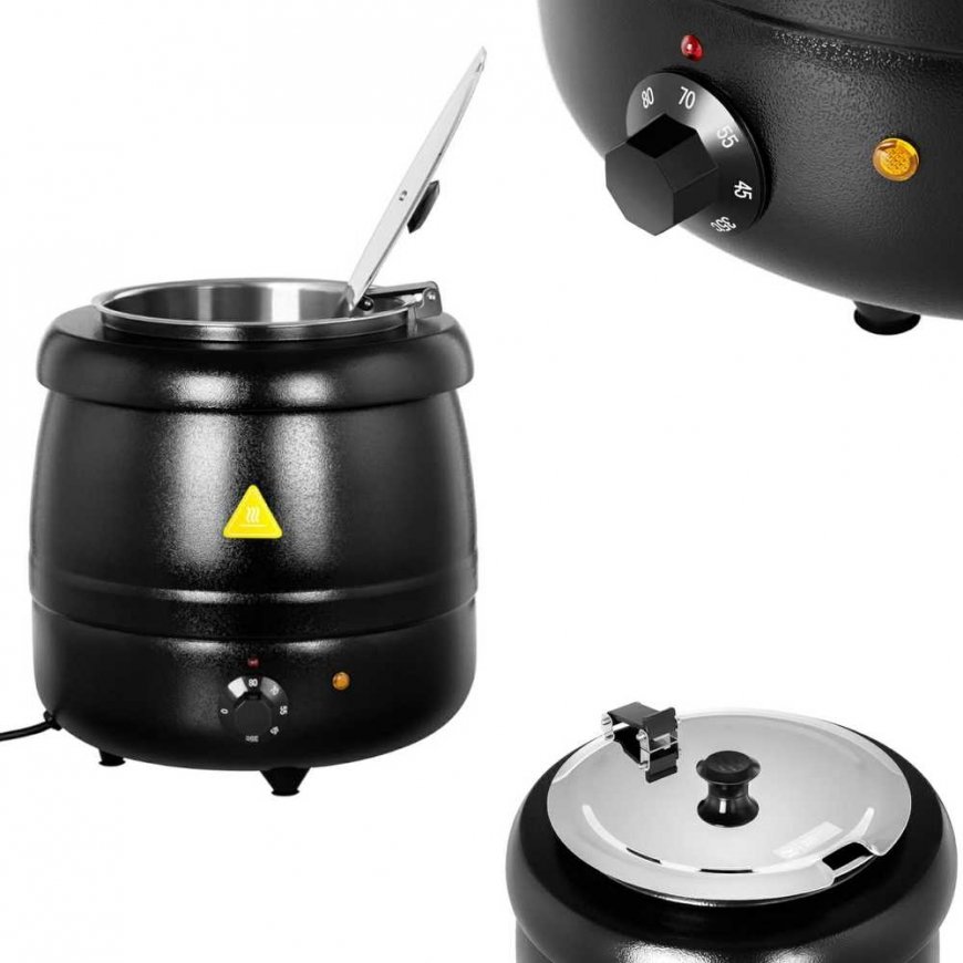 Royal Catering Electric kociołek garnek do zupy 10 l black