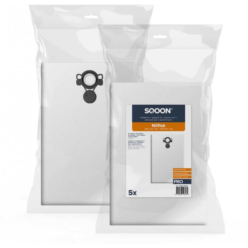 Fabric dust bag SQOON 42280-5PRO Nilfisk Attix 33/44 - VHS 40/42 PRO 5 pcs.