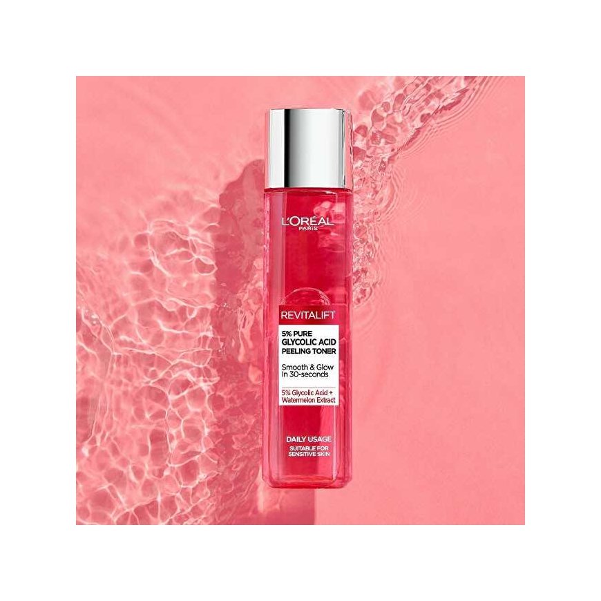 L'Oréal Paris Revitalift 5% Pure Glycolic Acid Peeling Toneris Facial Losjonas ir Purškiklis moterims, 180 ml – 5
