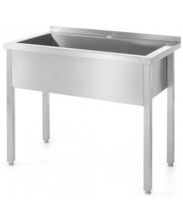 Table with basin with one bowl sink, steel, for kitchen 100x60cm - Hendi 811832
