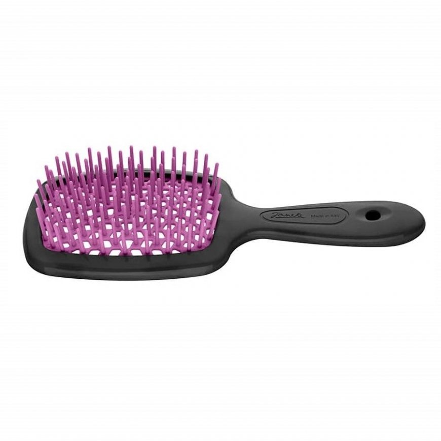 Janeke Mažas Superbrush mažas šepetys plaukams išaiškinti Juodas ir fuksijos spalvos
