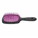 Janeke Small Superbrush small brush for clarifying hair Black and fuchsia colors