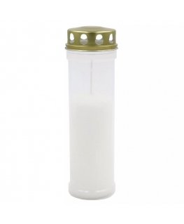 Grave candle with cap, burning time ~98h, white