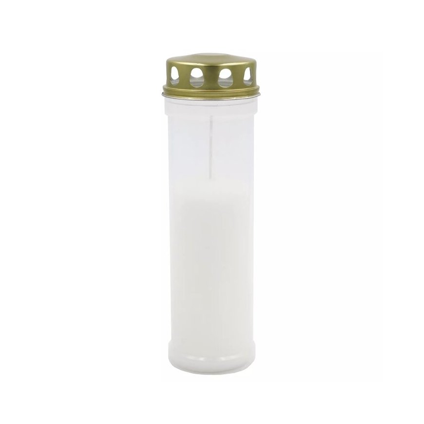 Candela Grave candle with cap, burning