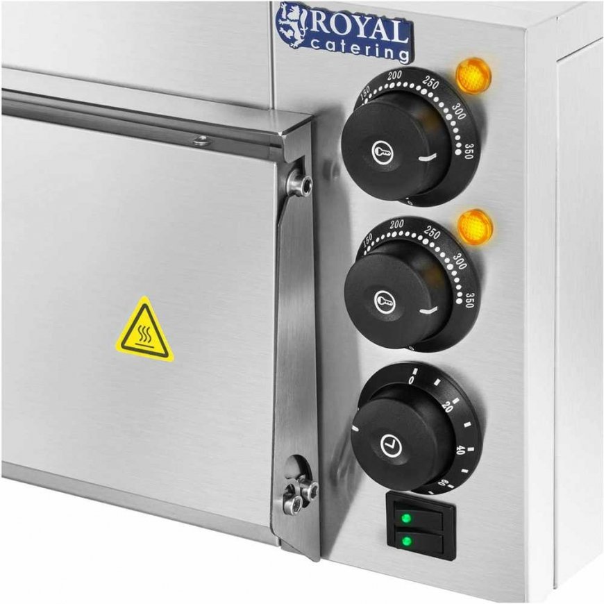 Electric oven Royal Catering Piec do pizzy jednokomorowy with glass 1 pizza 60 cm 230 V 3000 W – 3