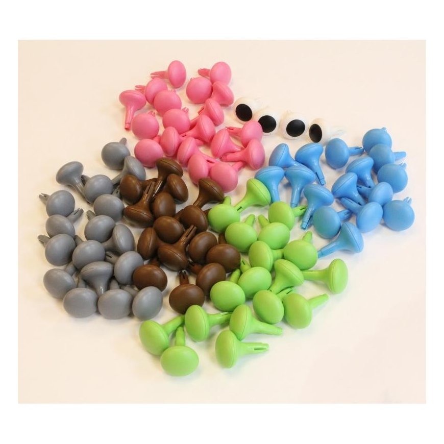 MASTERKIDZ Colored Jumbo Pins for STEM Board 128 pcs. - 6 colors – 4