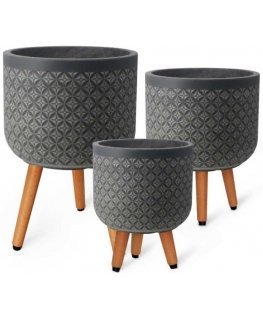 Plant holder PAO D37xH52cm with legs, dark gray