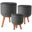 Plant holder PAO D37xH52cm with legs, dark gray