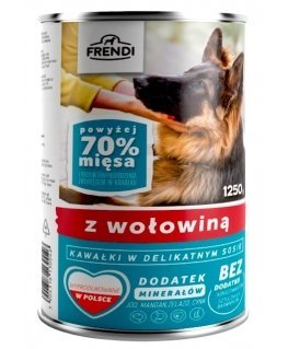 FRENDI with Beef chunks in delicate sauce - wet dog food - 1250g