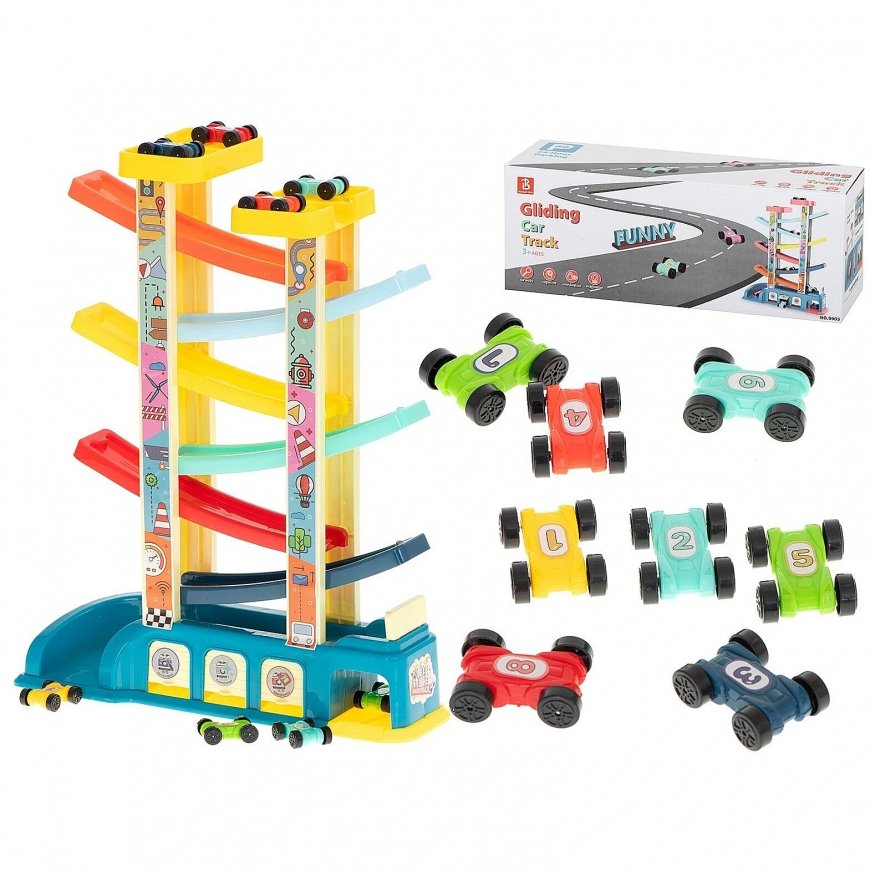 RoGer slide track with 8 cars