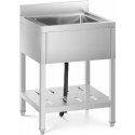 Royal Catering Single bowl catering basin sink with shelf and rim 60 x 60 x 94 cm Royal Catering Single bowl catering basin sink with shelf and rim 60 x 60 x 94 cm