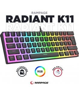 RAMPAGE GAMING KEYBOARD RGB PUDDING KEYS USB-C