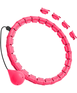 Smart Hula Hop Fitness Wheel with Studs and Load, 50 cm, Pink, REBEL ACTIVE