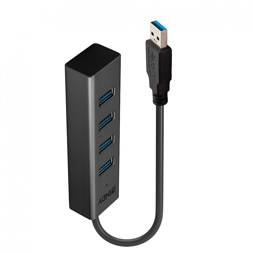 Lindy 43324 keskitin USB 3.2 Gen 1 (3.1 Gen 1) Type-A 5000 Mbit/s musta