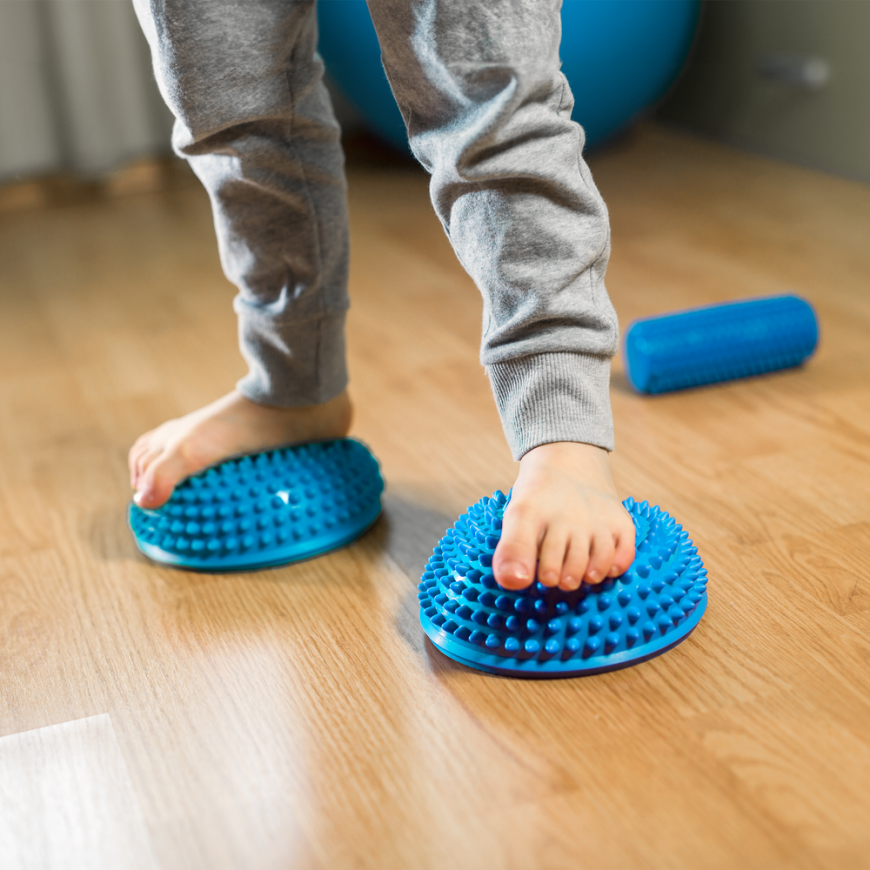 Półkule sensoryczne with wypustkami rehabilitacyjne, set of 2 pcs., color blue, REBEL ACTIVE – 3