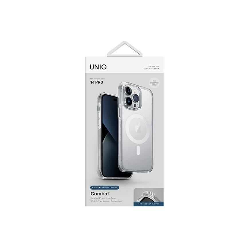 Uniq Combat Case iPhone 14 Pro 6.1" Magclick Charging Clear / Pigeon Clear – 3