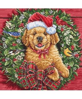 luca S Christmas puppy 26x26cm SLETIL8053