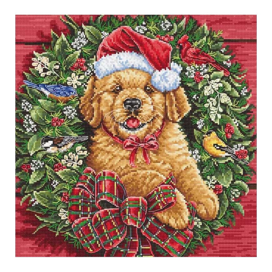 luca S Christmas puppy 26x26cm SLETIL8053