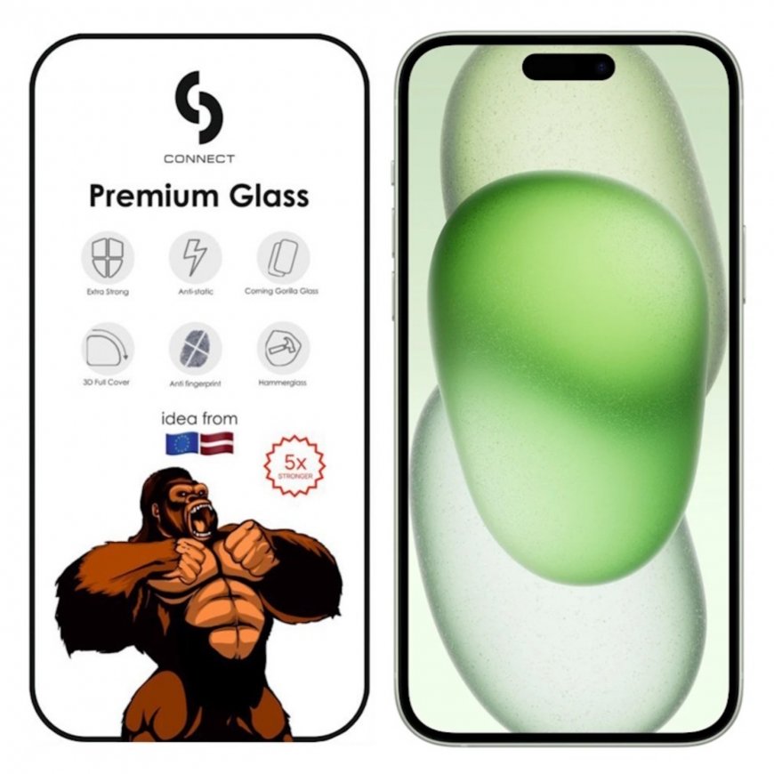 Сonnect Corning Gorilla Ultra Izturīgs 3D aizsargstils priekš Ap