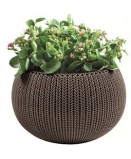Flowerpot Cozy M With Hanging Set brown