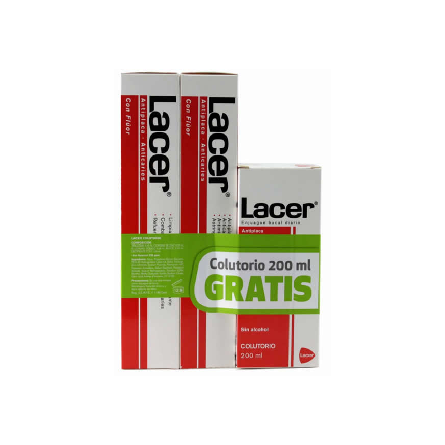 Lacer DUPLO Antiplaque-Anticaries Toothpaste 125ml + Mouthwash 200ml – 3