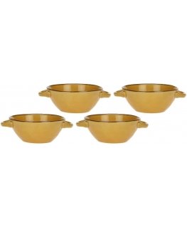 Rose&Tulipani Set of 4 misek do zupy Concerto Ocra - Yellow, 600 ml