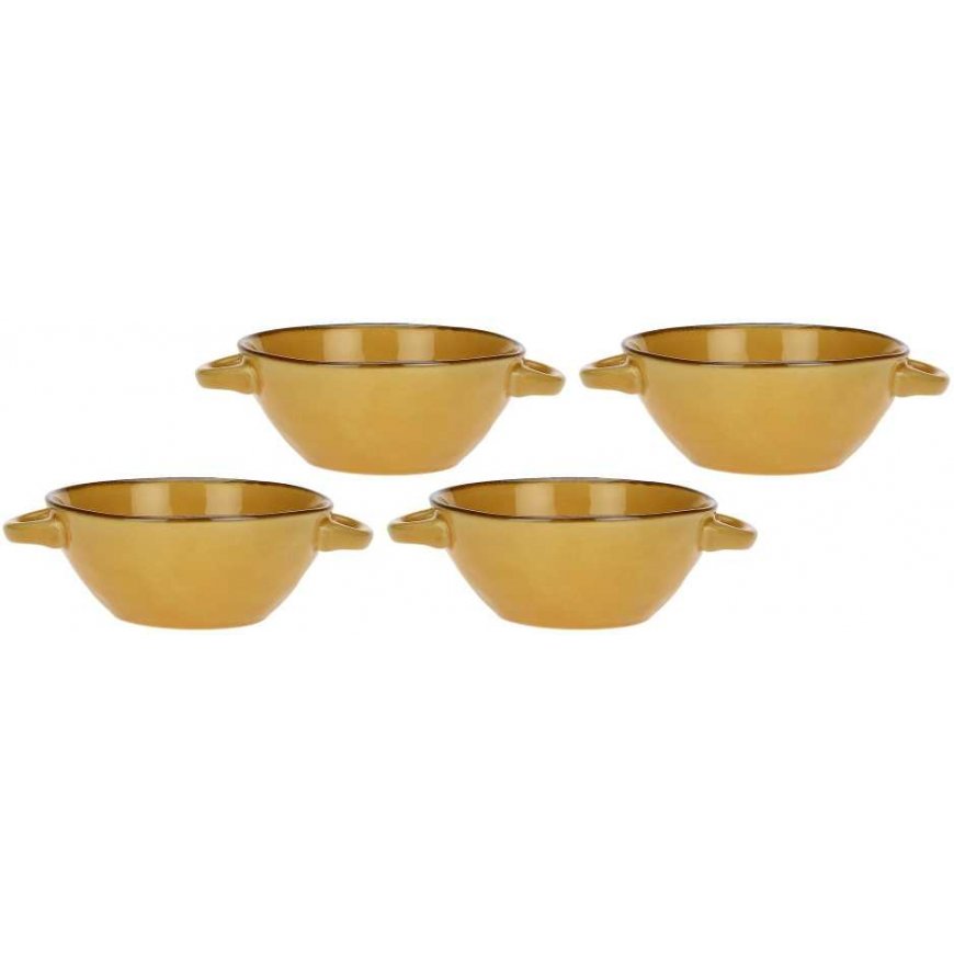 Rose&Tulipani Set of 4 misek do zupy Concerto Ocra - Yellow, 600 ml