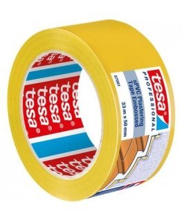 Tesa Plastering Tape, sPVC 33m x 50mm embossed yellow 67001