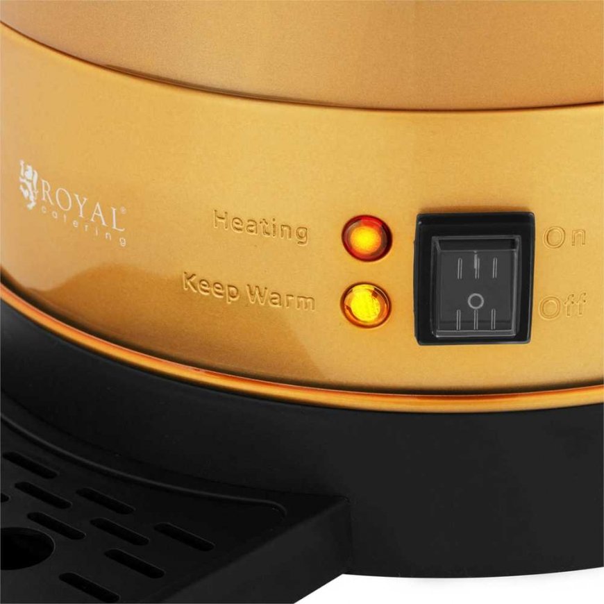 Royal Catering Coffee and tea maker with tap and drip tray 14 l 1500 W gold – 4