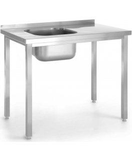 Single bowl left basin sink Budget Line STEEL 800 x 600 x 850 cm - Hendi 816776
