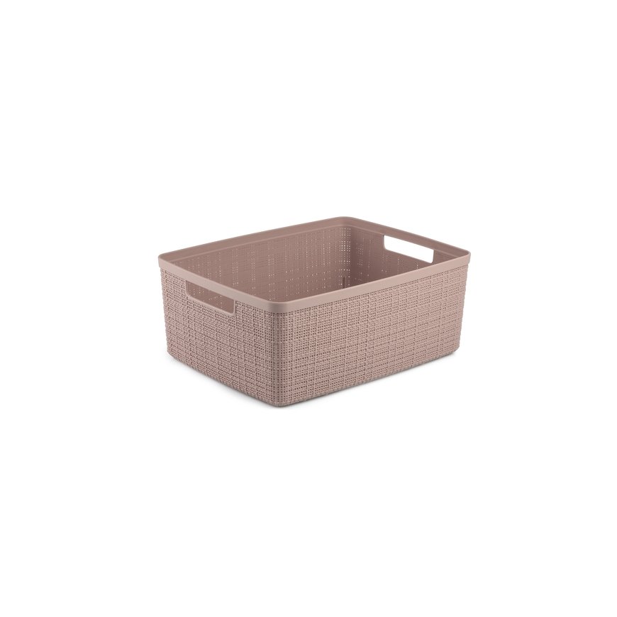 Basket Jute M 12L 36x28x15cm pink
