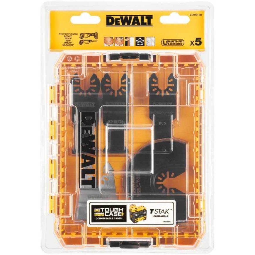 set of 5 brzeszczotów for tools wielofunkycyjnych, do cienia woodna, metalu, PVC DeWalt [DT20761-QZ] skrzynka Medium Tough Case