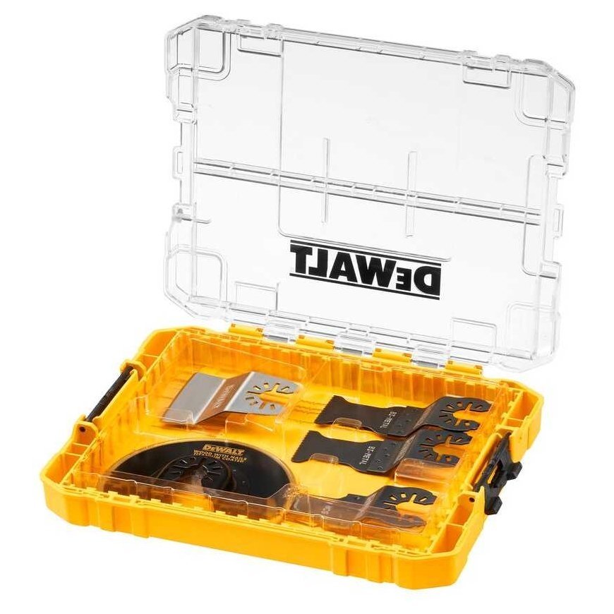 komplektas 5 brzeszczotów do narzędzi wielofunkcyjnych, do cięcia drewna, metalu, PVC DeWalt [DT20761-QZ] skrzynka Medium Tough – 2