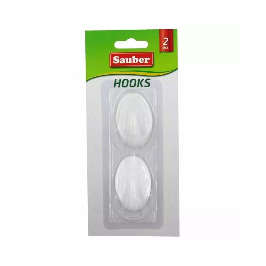 Hooks 2gb 3x4,7cm oval white